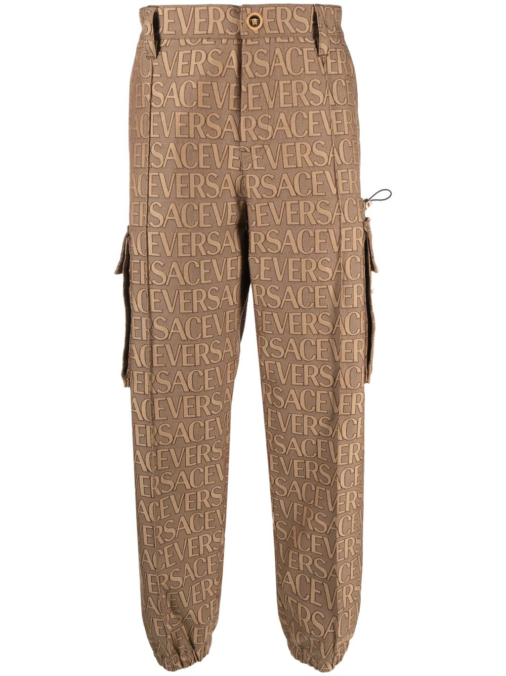 Versace La Vacanza VERSACE LA VACANZA- Logo All Over Canvas Cargo Trousers