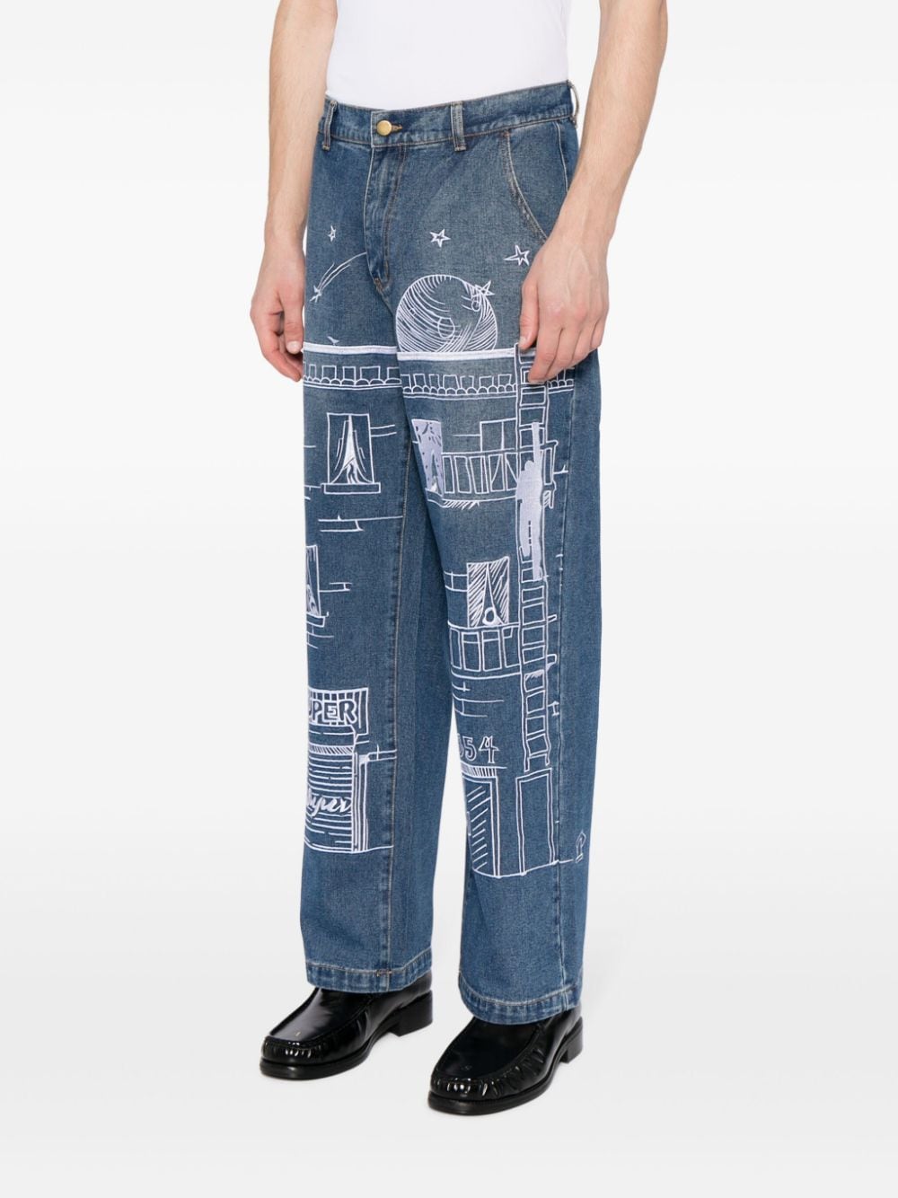 KIDSUPER KIDSUPER- Embroidered Denim Jeans