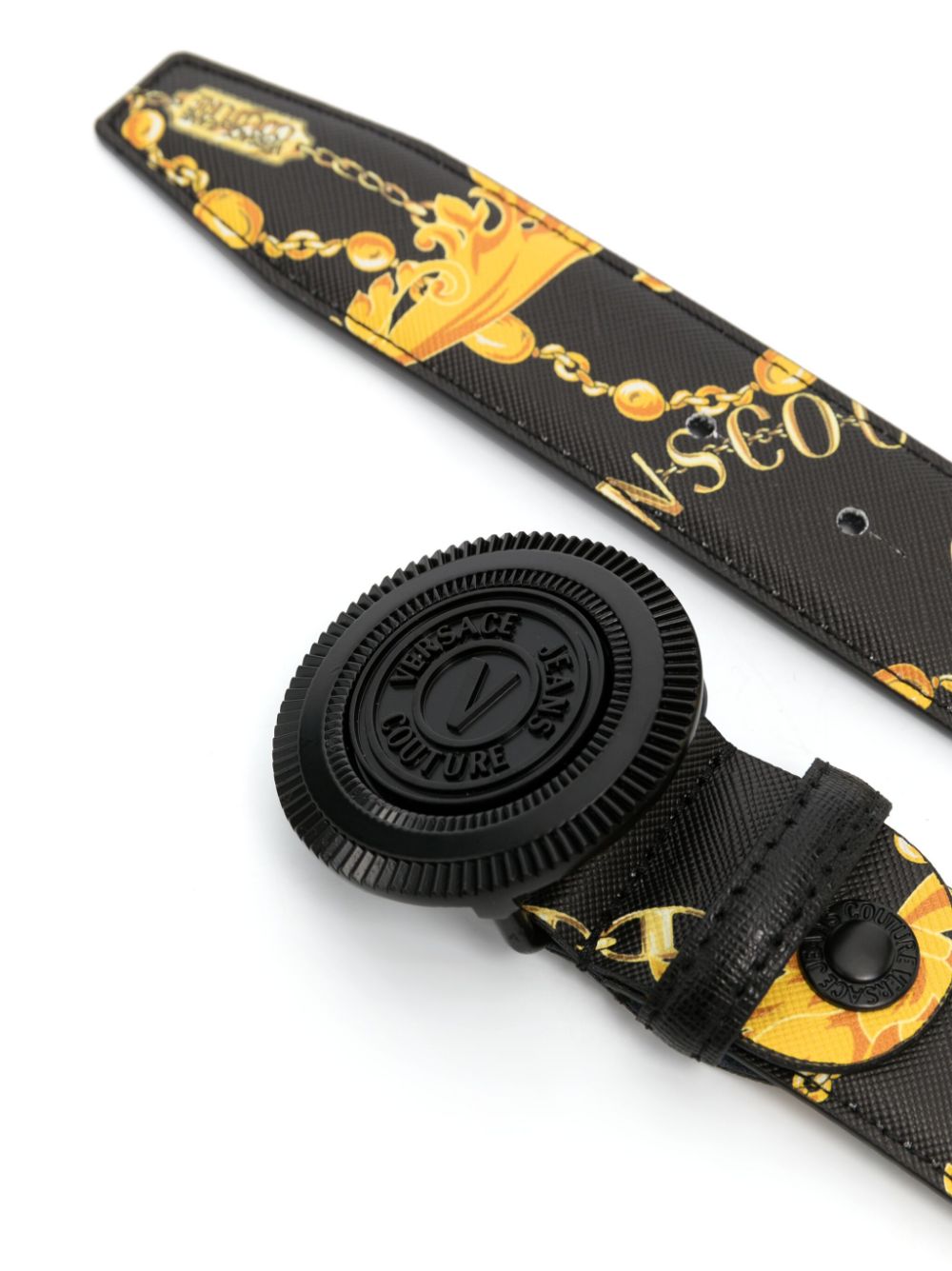 Versace Jeans Couture VERSACE JEANS COUTURE- Logoed Leather Belt