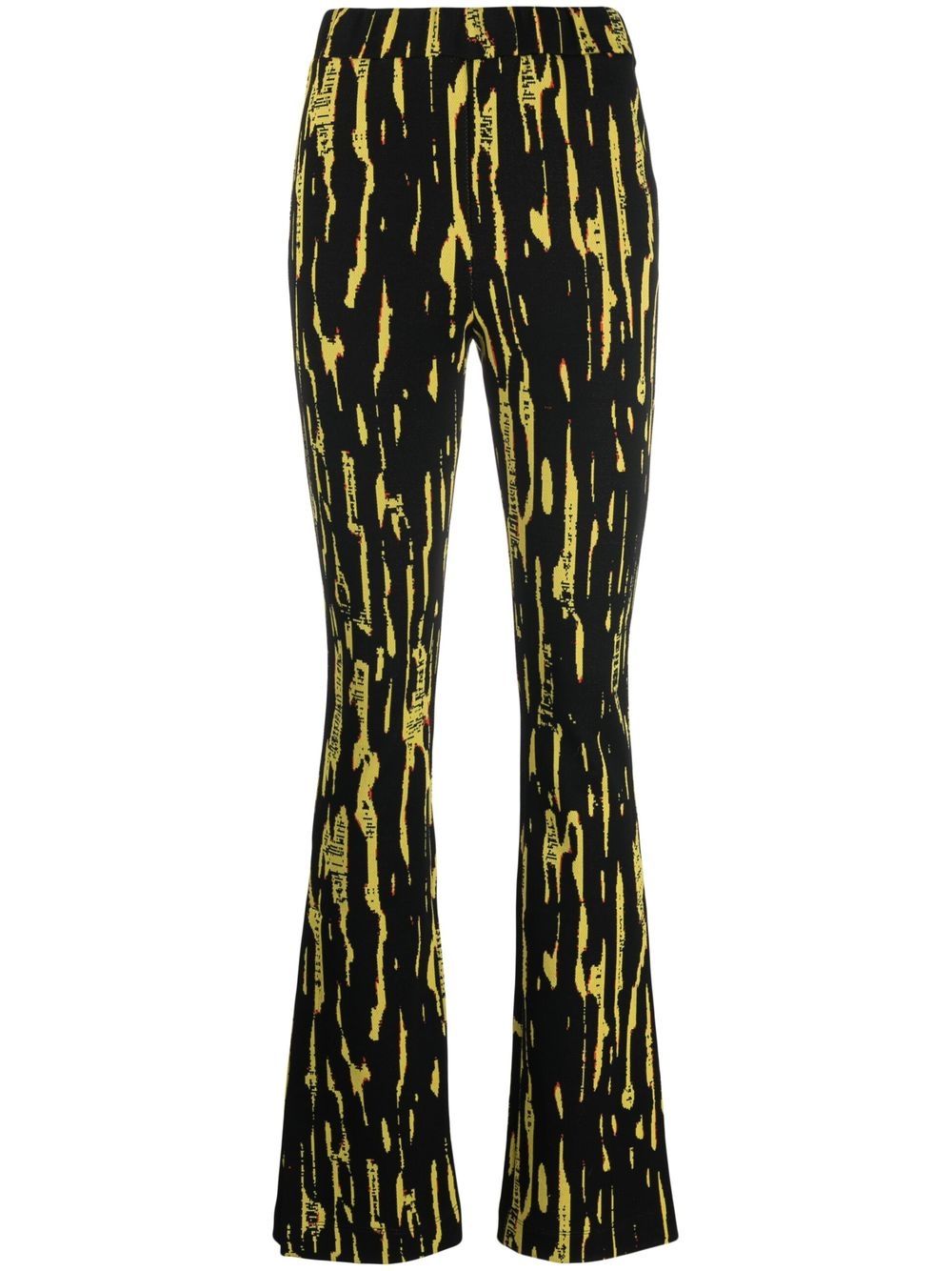 AMBUSH AMBUSH- High Waist Flared Jacquard Trousers