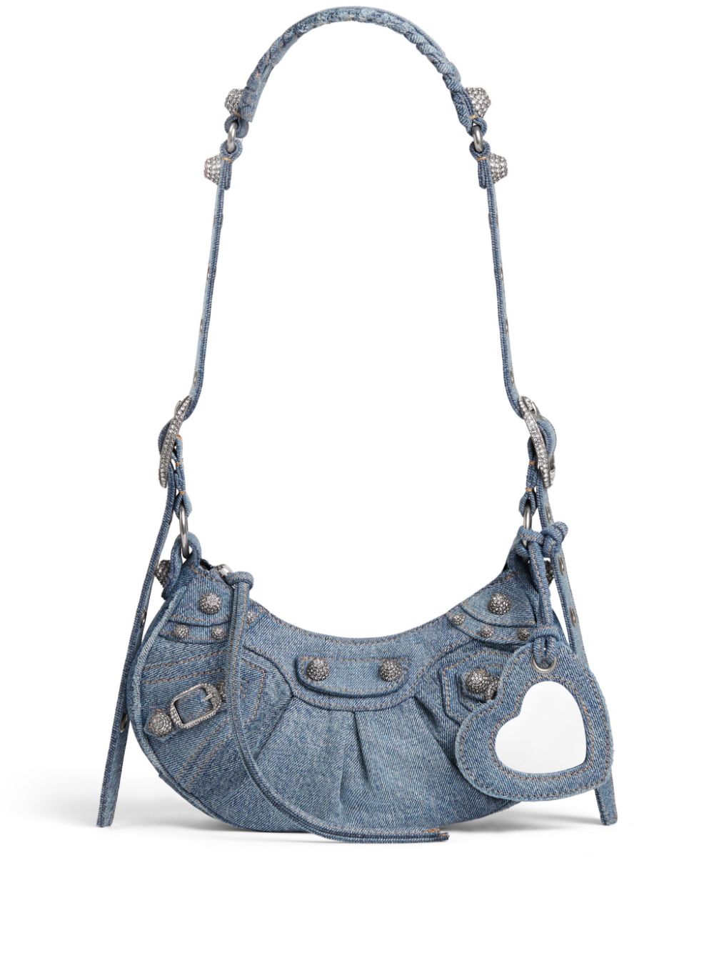 Balenciaga BALENCIAGA- Le Cagole Xs Denim Leather Shoulder Bag