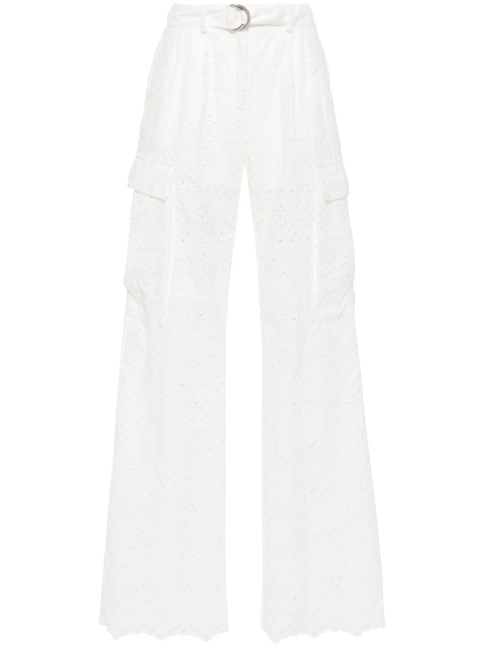 Ermanno ERMANNO- Embroidered Cotton Blend Trousers