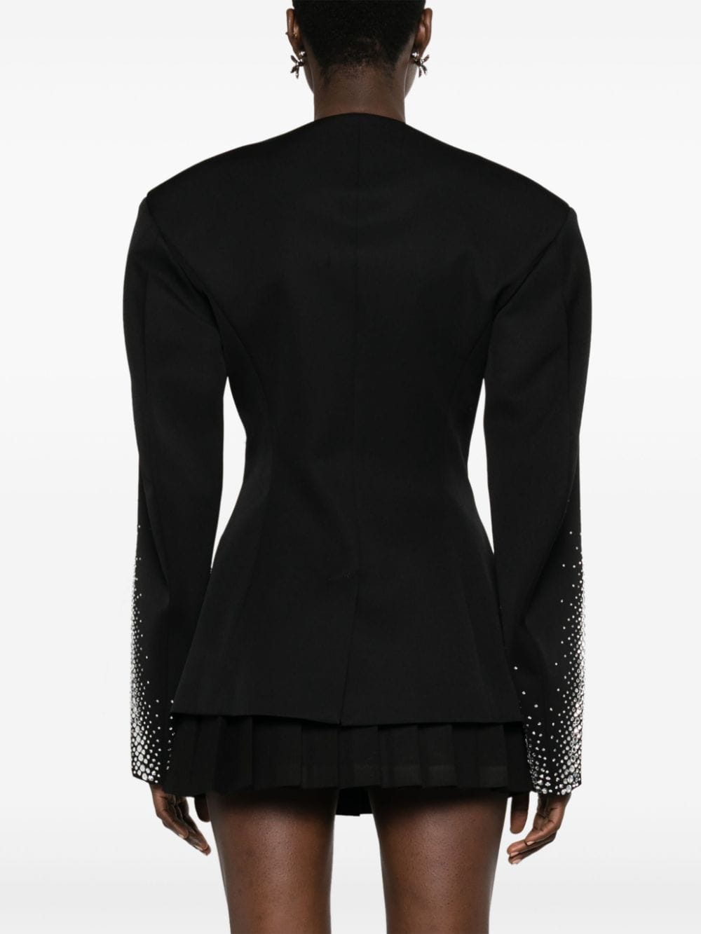 The Attico THE ATTICO- Rhinestones Detail Gabardine Blazer