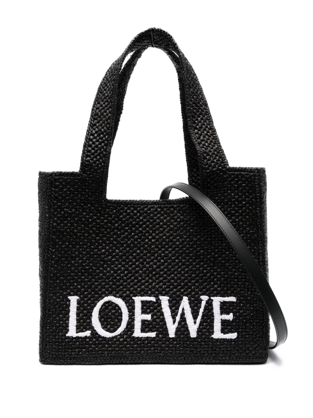 Loewe LOEWE- Loewe Font Medium Raffia Tote Bag