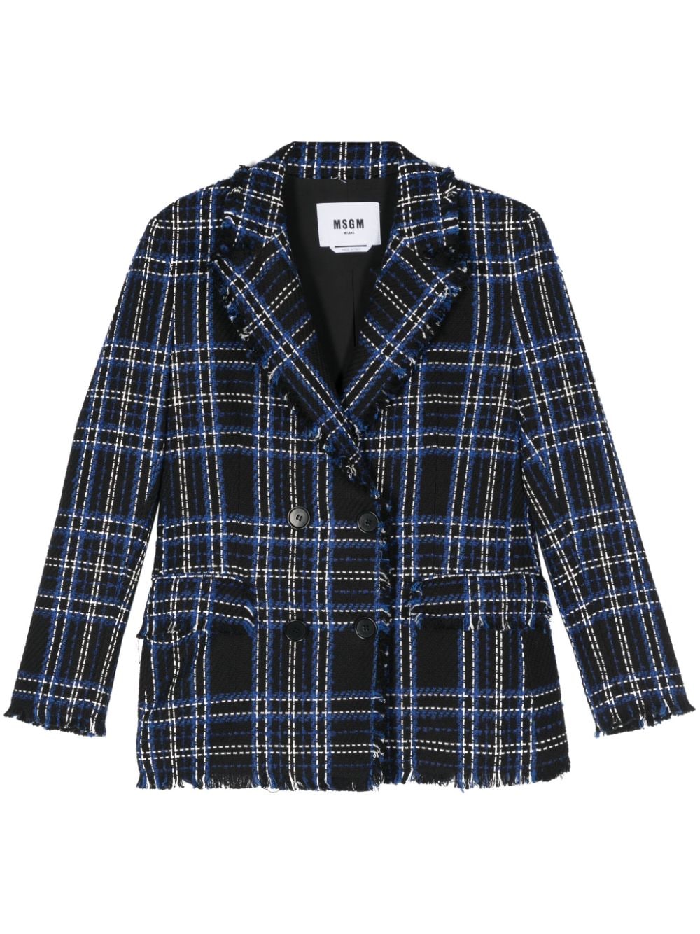 Msgm MSGM- Double-breasted Jacket With Tartan Print