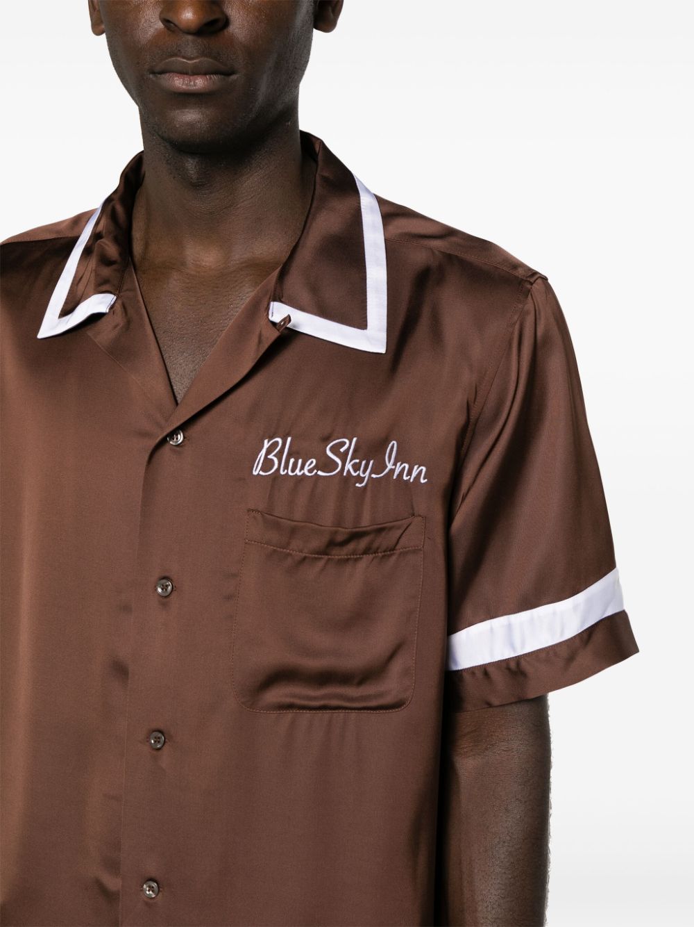 BLUE SKY INN BLUE SKY INN- Logo Viscose Shirt