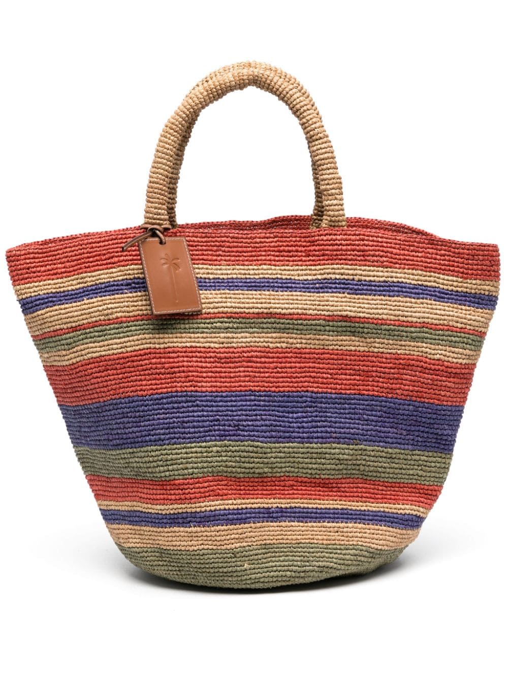 Manebi MANEBI- Summer Striped Raffia Tote Bag