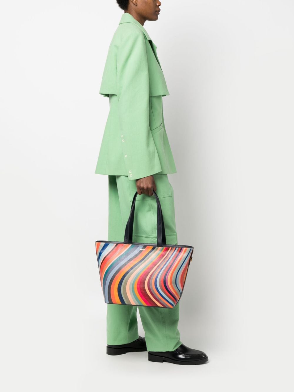 Paul Smith PAUL SMITH- Swirl Leather Shopping Bag