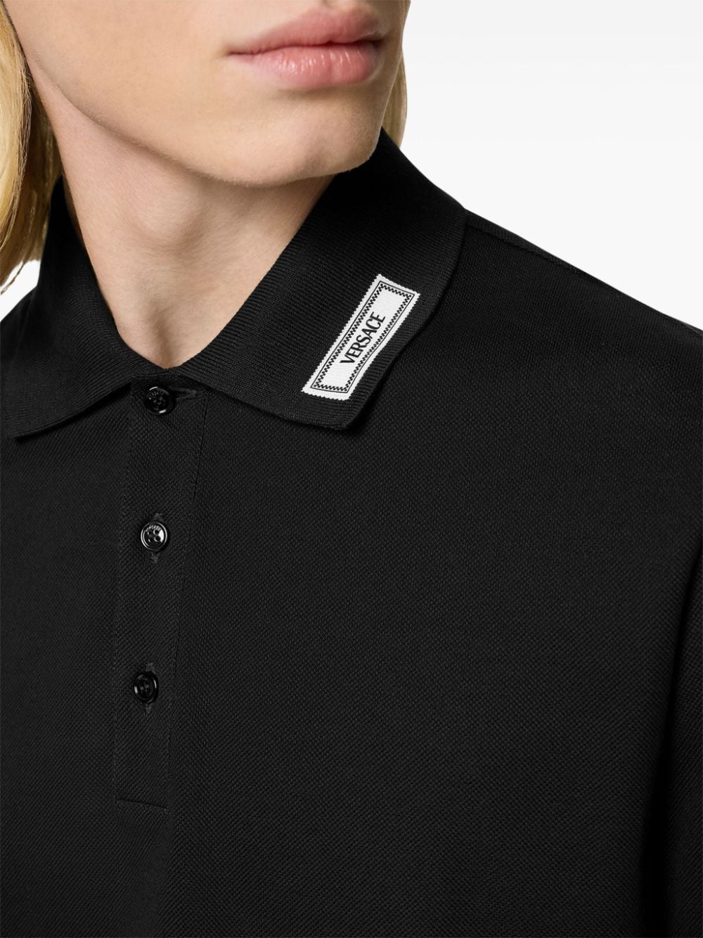 Versace VERSACE- Logo Piquet Polo Shirt