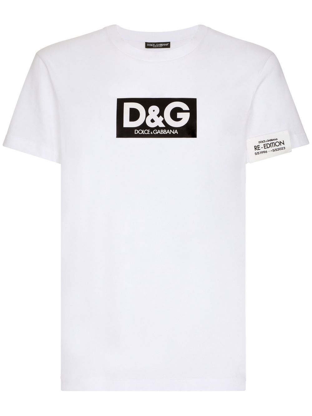 Dolce & Gabbana DOLCE & GABBANA- Cotton T-shirt With Re-edition Logo Patch