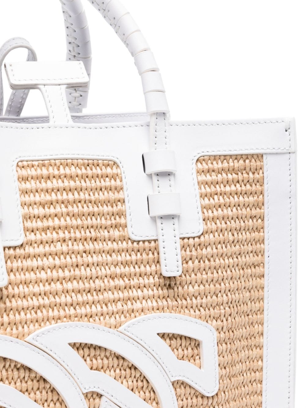 Casadei CASADEI- Beauriva Mini Raffia And Leather Tote Bag