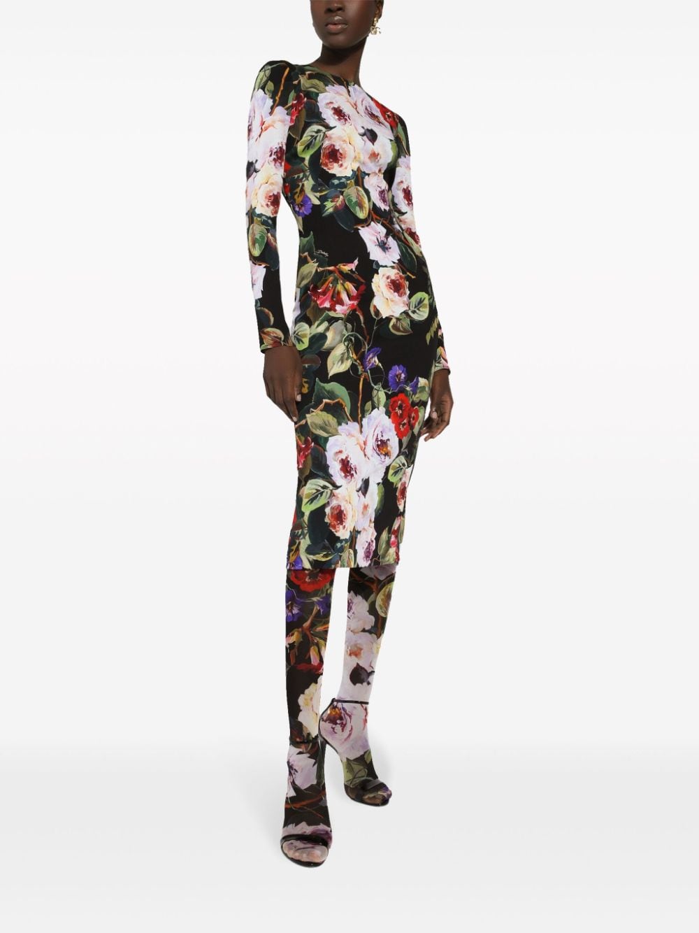 Dolce & Gabbana DOLCE & GABBANA- Printed Silk Midi Dress