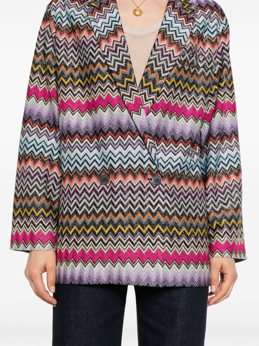 Missoni MISSONI- Zigzag Pattern Double-breasted Blazer