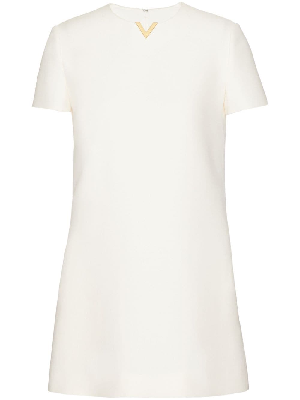 Valentino VALENTINO- Vlogo Wool And Silk Blend Short Dress