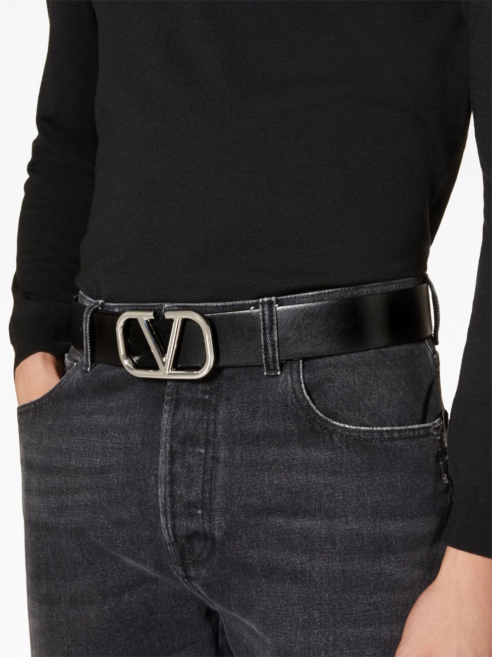 VALENTINO GARAVANI VALENTINO GARAVANI- Vlogo Signature Leather Belt