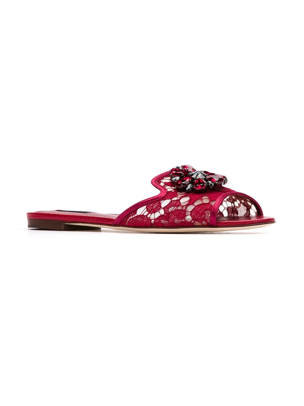 Dolce & Gabbana DOLCE & GABBANA- Crystal Lace Flat Sandals