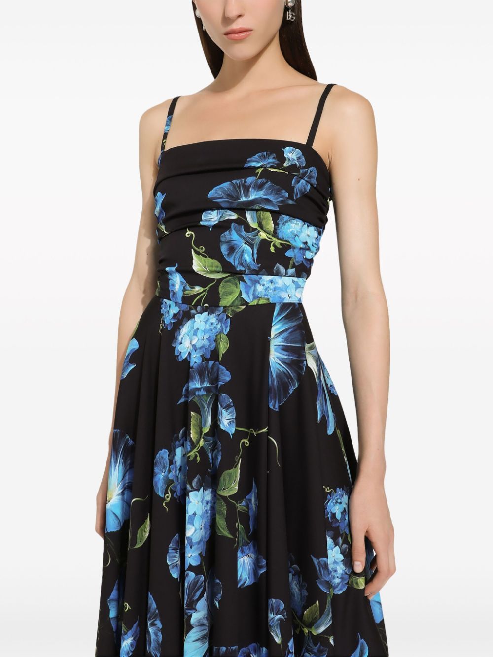 Dolce & Gabbana DOLCE & GABBANA- Flower Print Silk Midi Dress