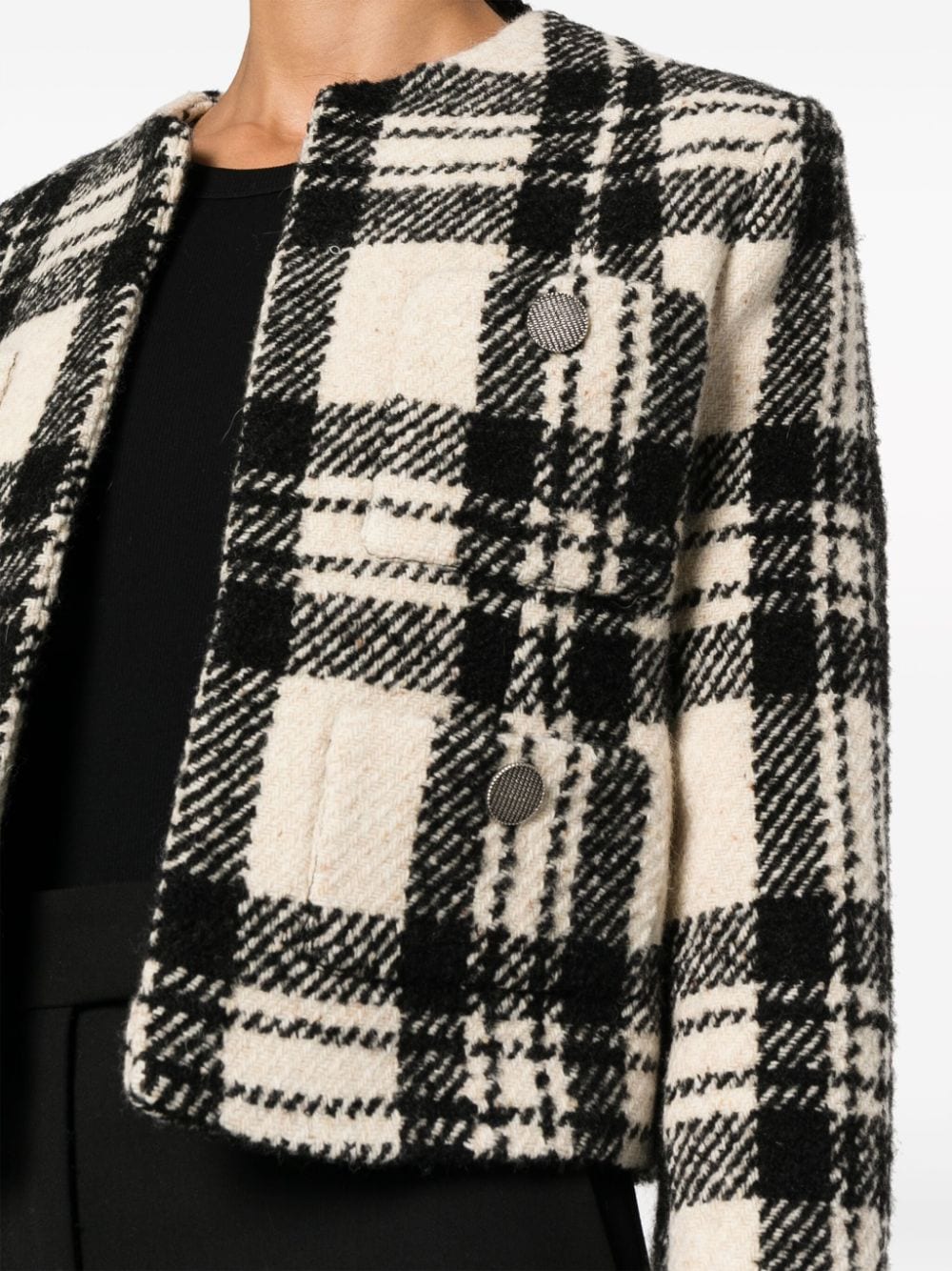 Iro IRO- Xelina Checked Cotton Blend Jacket