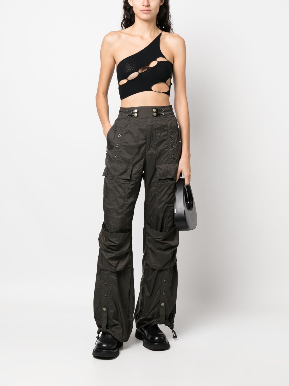 Rui RUI- Cut-out Detail One-shoulder Cropped Top