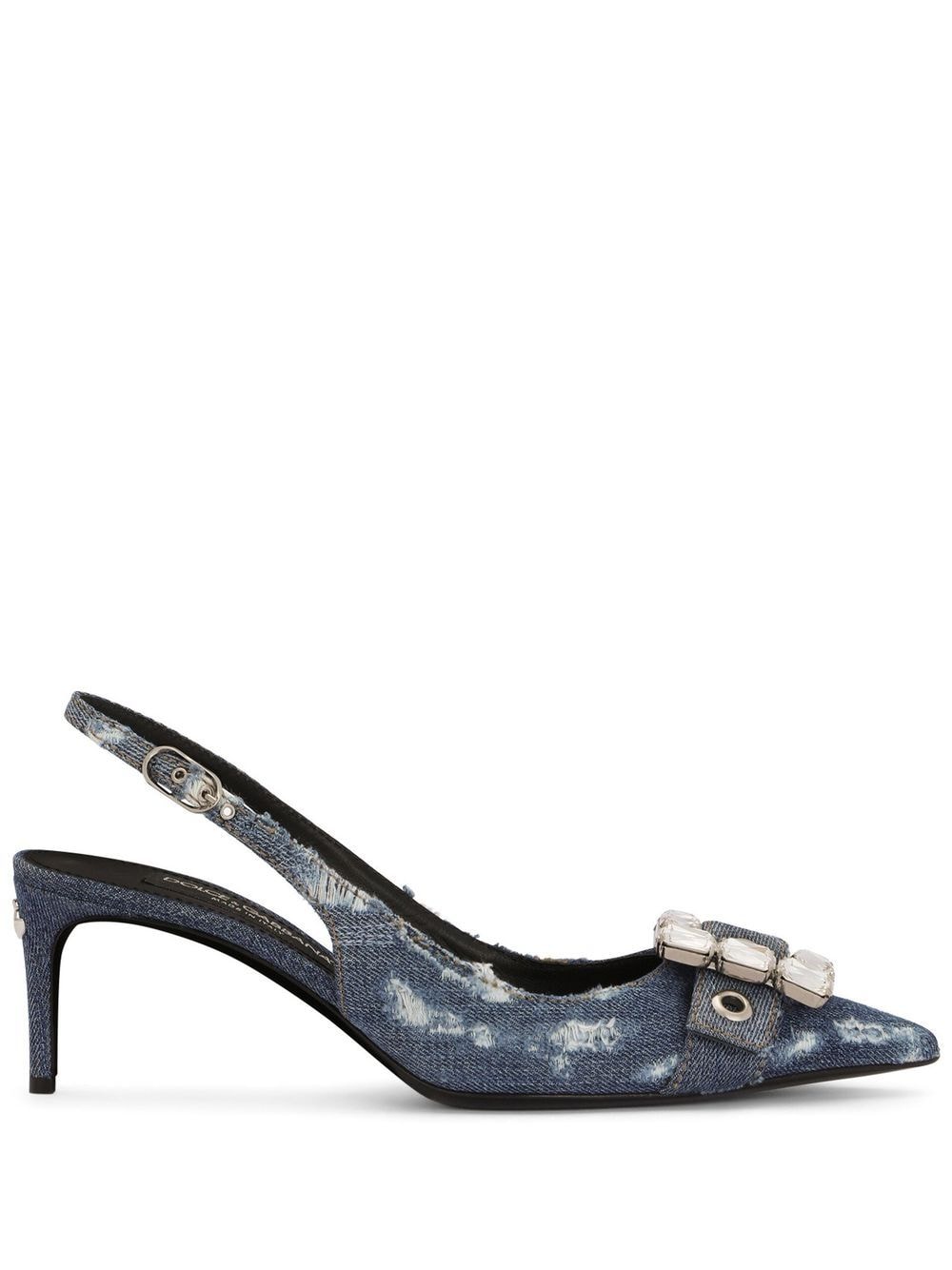 Dolce & Gabbana DOLCE & GABBANA- Denim Patchwork Slingback Pumps