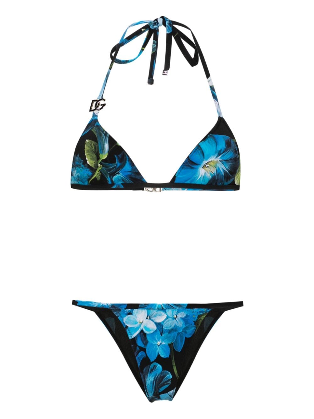 Dolce & Gabbana DOLCE & GABBANA- Flower Print Triangle Bikini Set