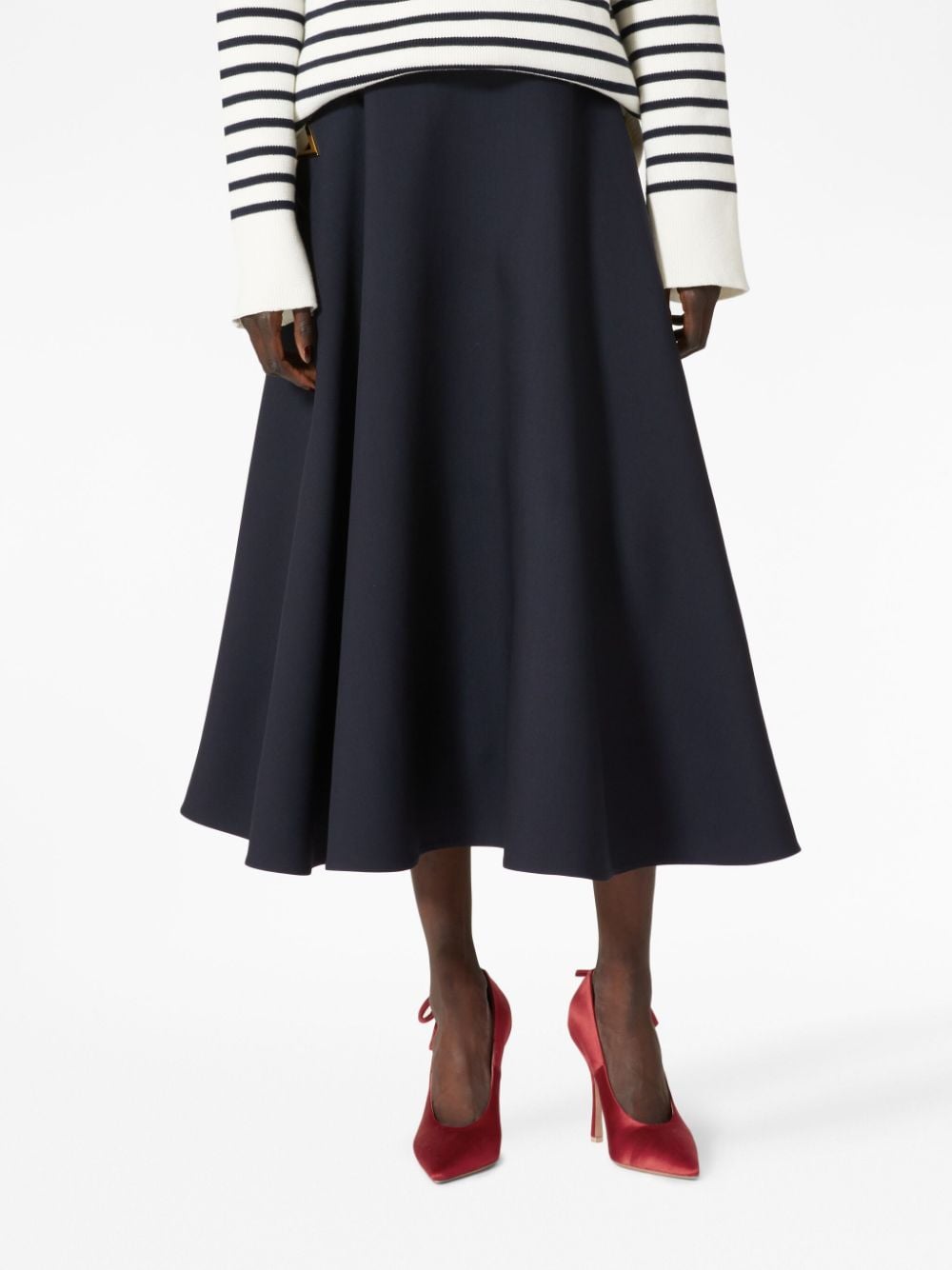 Valentino VALENTINO- Crepe Couture Midi Skirt