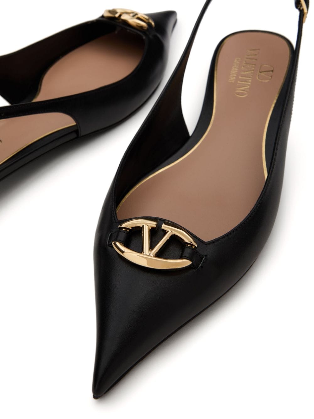 VALENTINO GARAVANI VALENTINO GARAVANI- Vlogo Leather Slingback Ballets