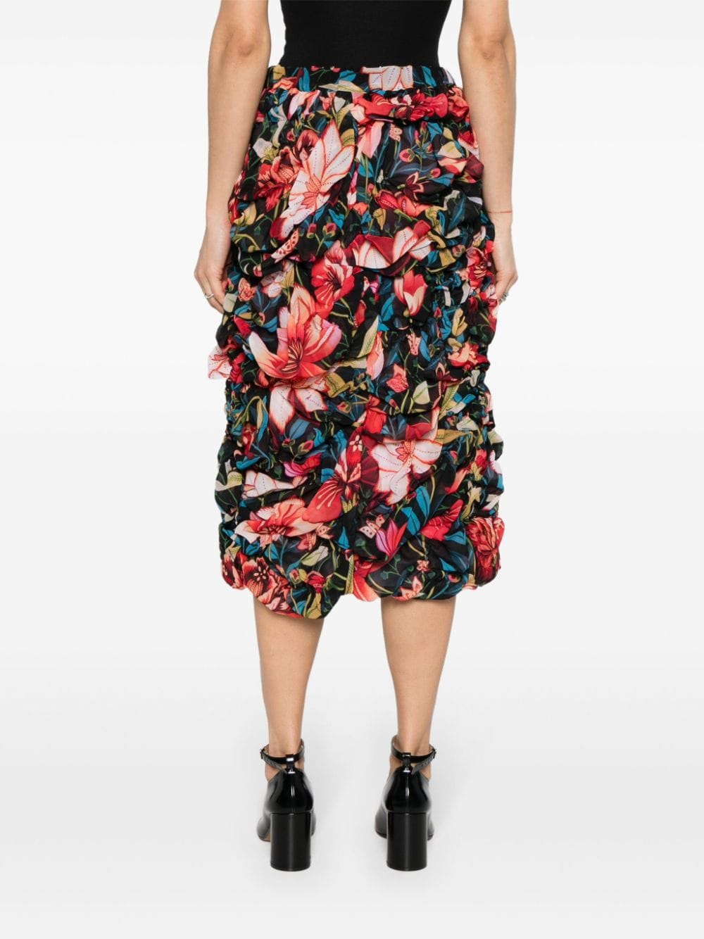 COMME des GARÇONS COMME DES GARCONS- Printed Rouched Skirt