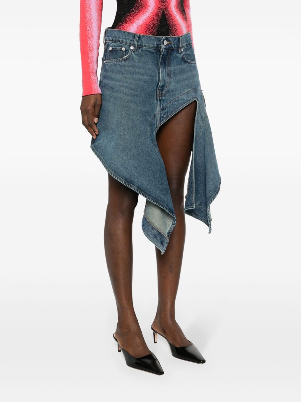 Y/Project Y/PROJECT- Evergreen Cut-out Denim Mini Skirt