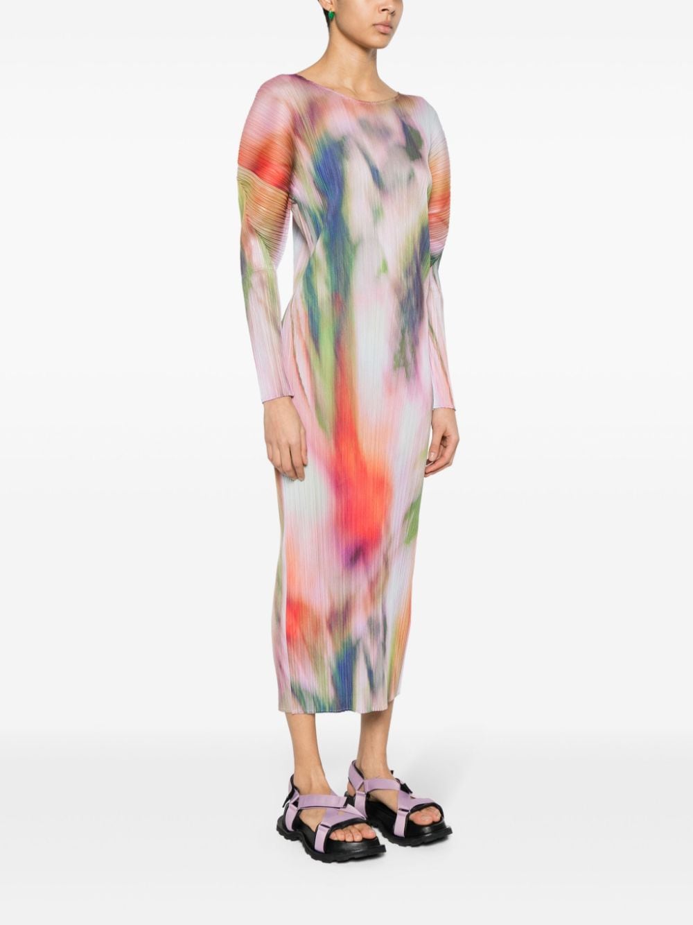 Pleats Please Issey Miyake PLEATS PLEASE ISSEY MIYAKE- Printed Pleated Midi Dress