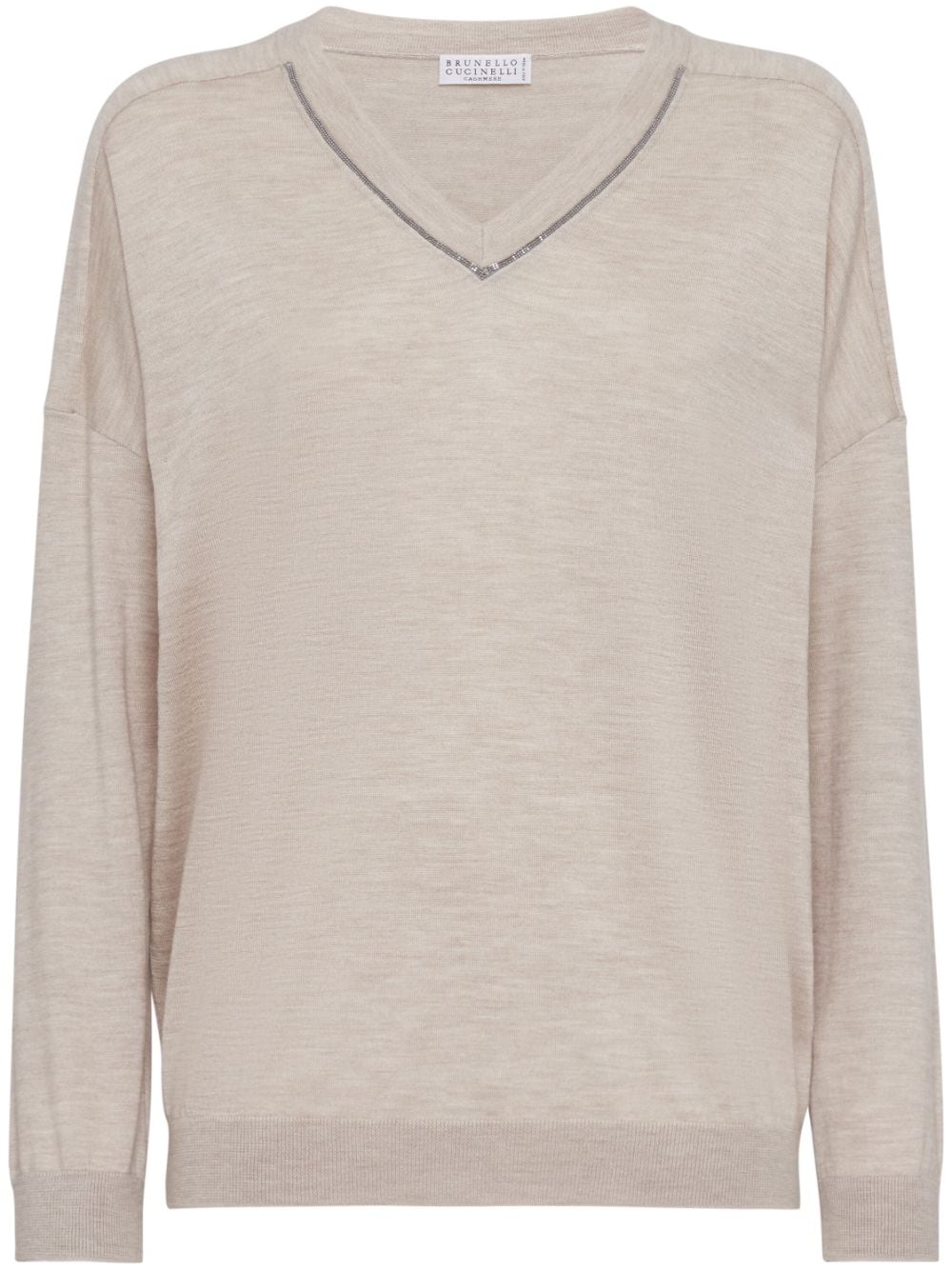 Brunello Cucinelli BRUNELLO CUCINELLI- Cashmere And Silk Blend V-necked Sweater