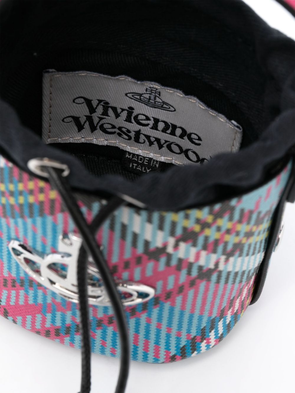 Vivienne Westwood VIVIENNE WESTWOOD- Daisy Biogreen Tartan Saffiano Mini Bucket Bag