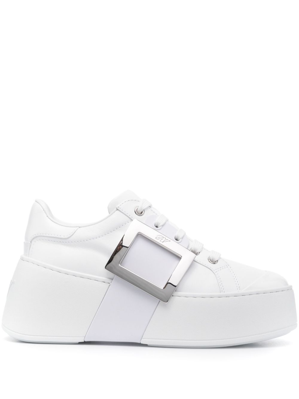 Roger Vivier ROGER VIVIER- Viv Skate High Leather Sneakers