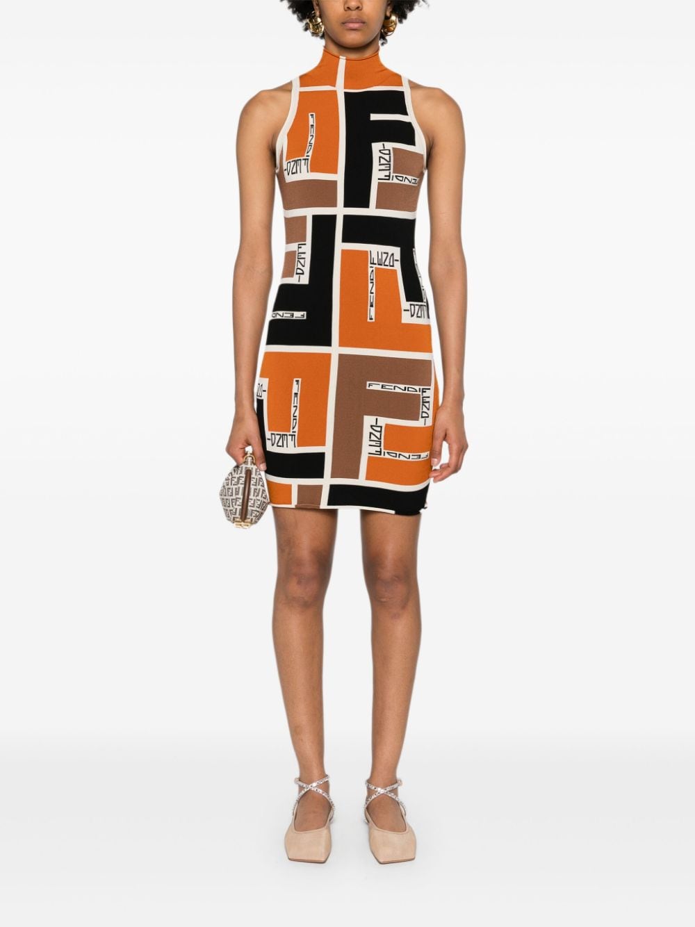 FENDI FENDI- Printed Short Dress