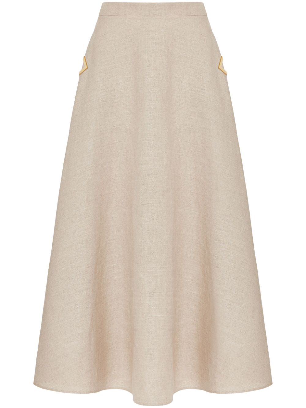 Valentino VALENTINO- Linen Midi Skirt