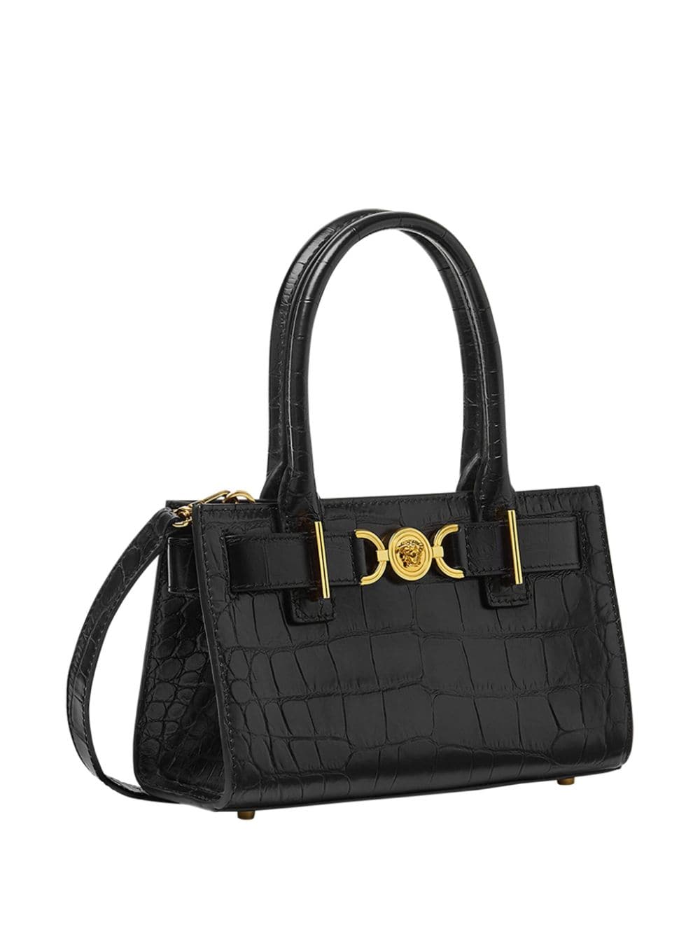 Versace VERSACE- Medusa '95 Small Croco Embossed Leather Tote Bag