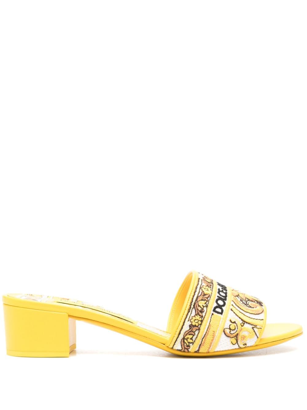 Dolce & Gabbana DOLCE & GABBANA- Maiolica Print Heel Sandals
