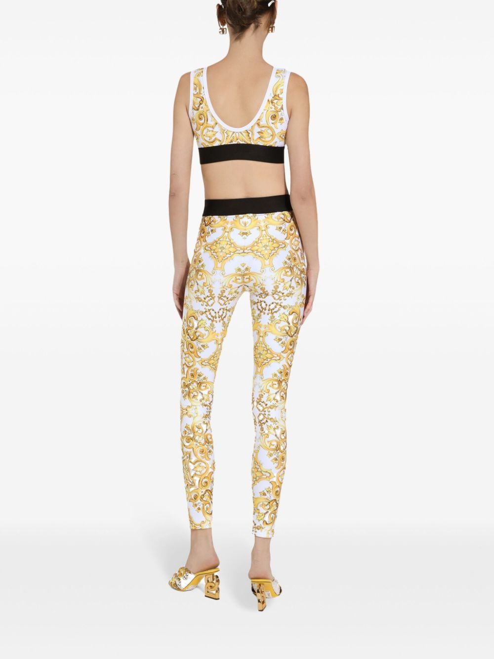 Dolce & Gabbana DOLCE & GABBANA- Maiolica Print Nylon Leggings