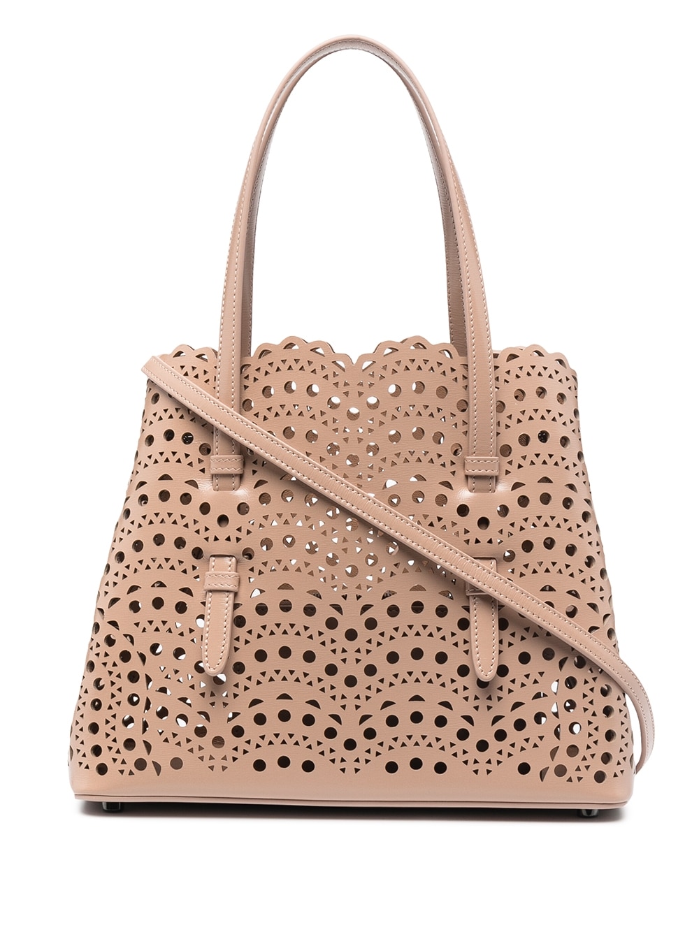 Alaïa ALAÏA- Mina 25 Luxurious Calf Leather Small Tote Bag