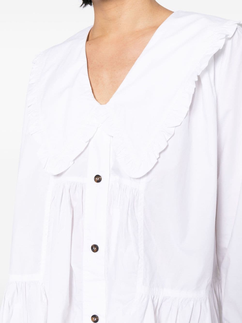 Ganni GANNI- Organic Cotton Mini Shirt Dress