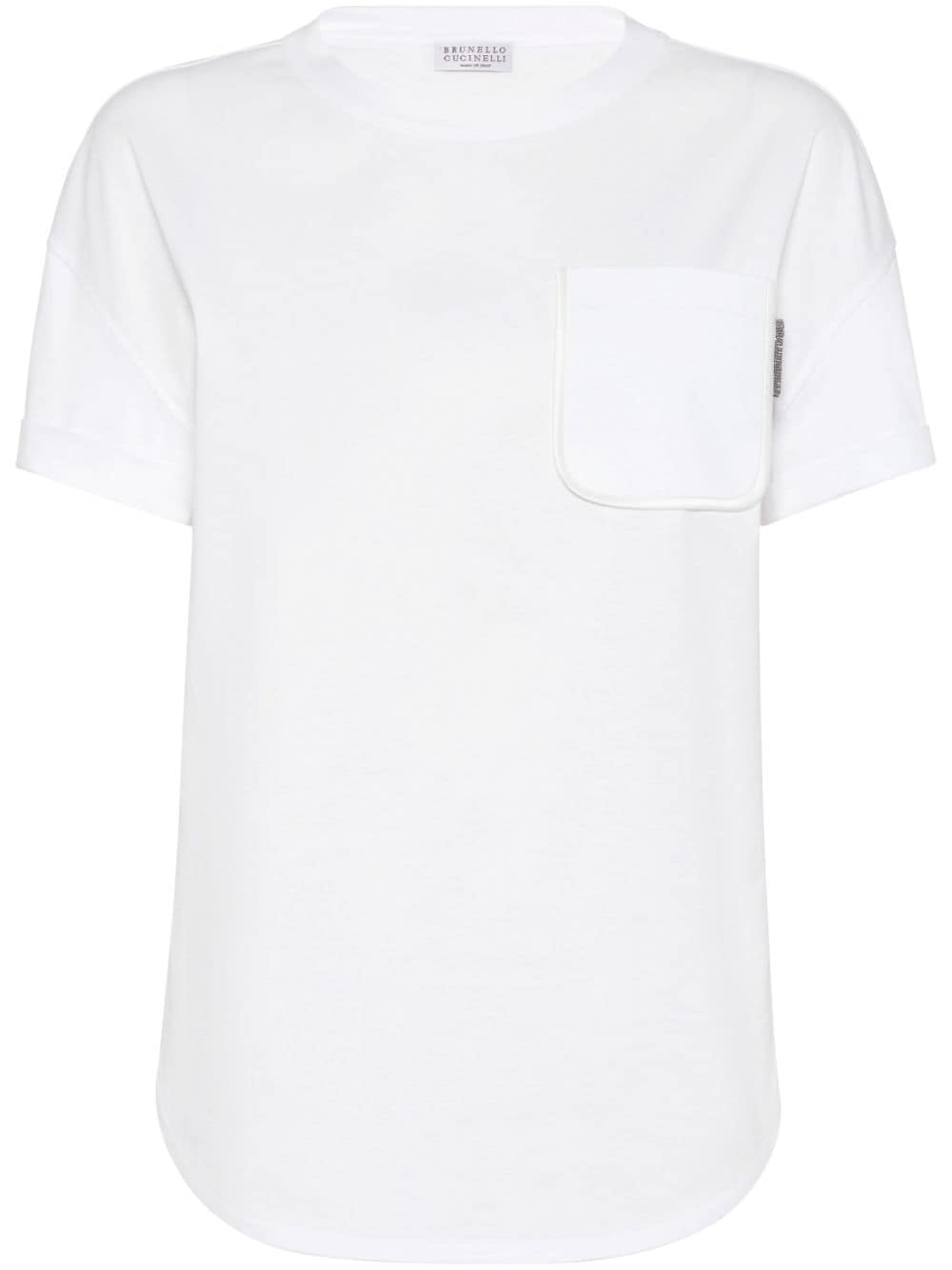 Brunello Cucinelli BRUNELLO CUCINELLI- Shiny Tab Cotton T-shirt