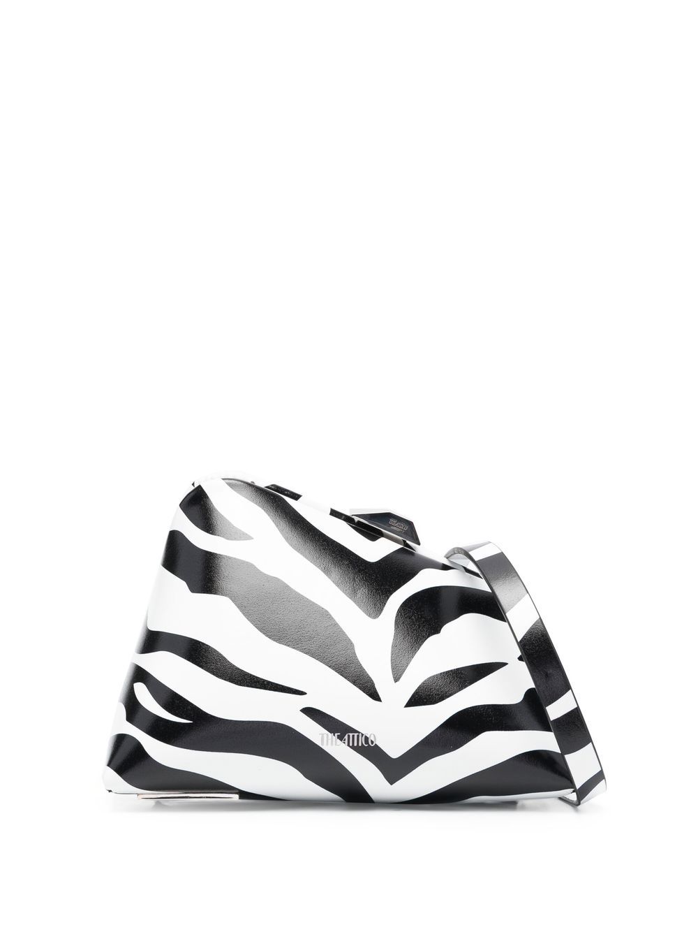 The Attico THE ATTICO- Midnight Zebra Pattern Leather Clutch Bag