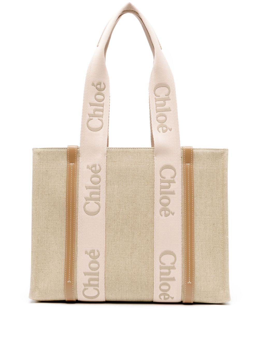 Chloé CHLOÉ- Woody Canvas And Leather Tote Bag