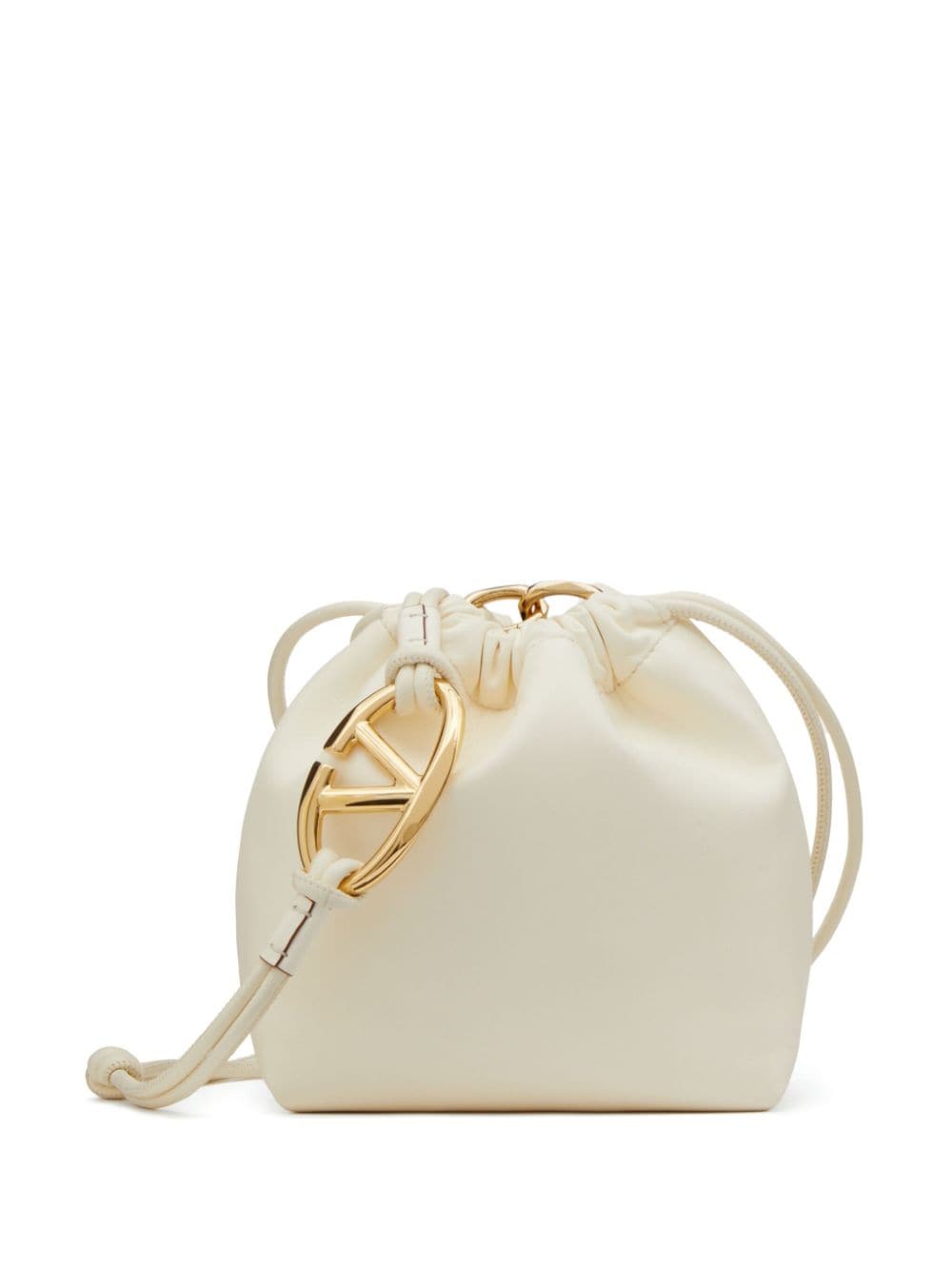 VALENTINO GARAVANI VALENTINO GARAVANI- Vlogo Drawstring Mini Leather Bucket Bag