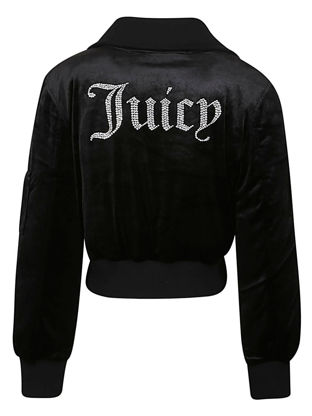 Juicy Couture JUICY COUTURE- Logo Cropped Velvet Bomber Jacket
