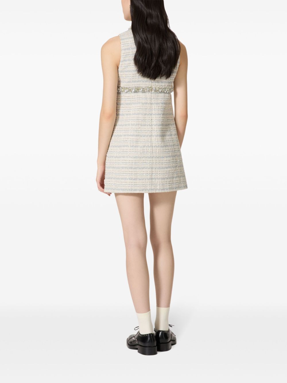 Valentino VALENTINO- Embroidered Tweed Mini Dress