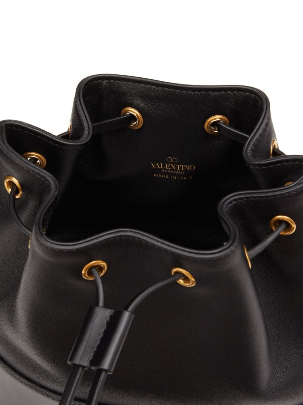 VALENTINO GARAVANI VALENTINO GARAVANI- Vlogo Leather Bucket Bag