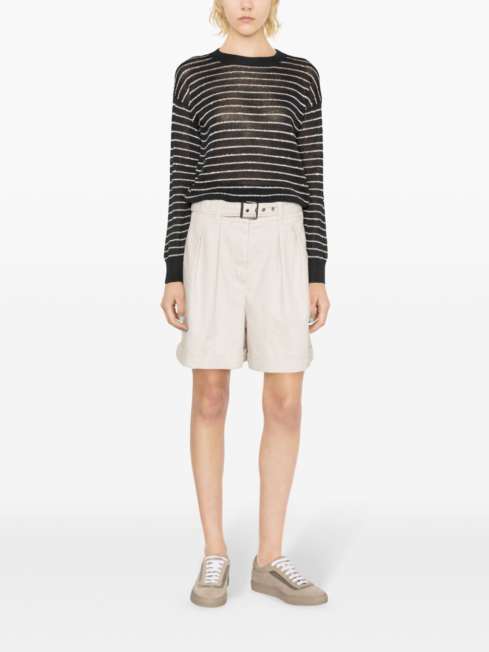 Brunello Cucinelli BRUNELLO CUCINELLI- Striped Cotton Sweater