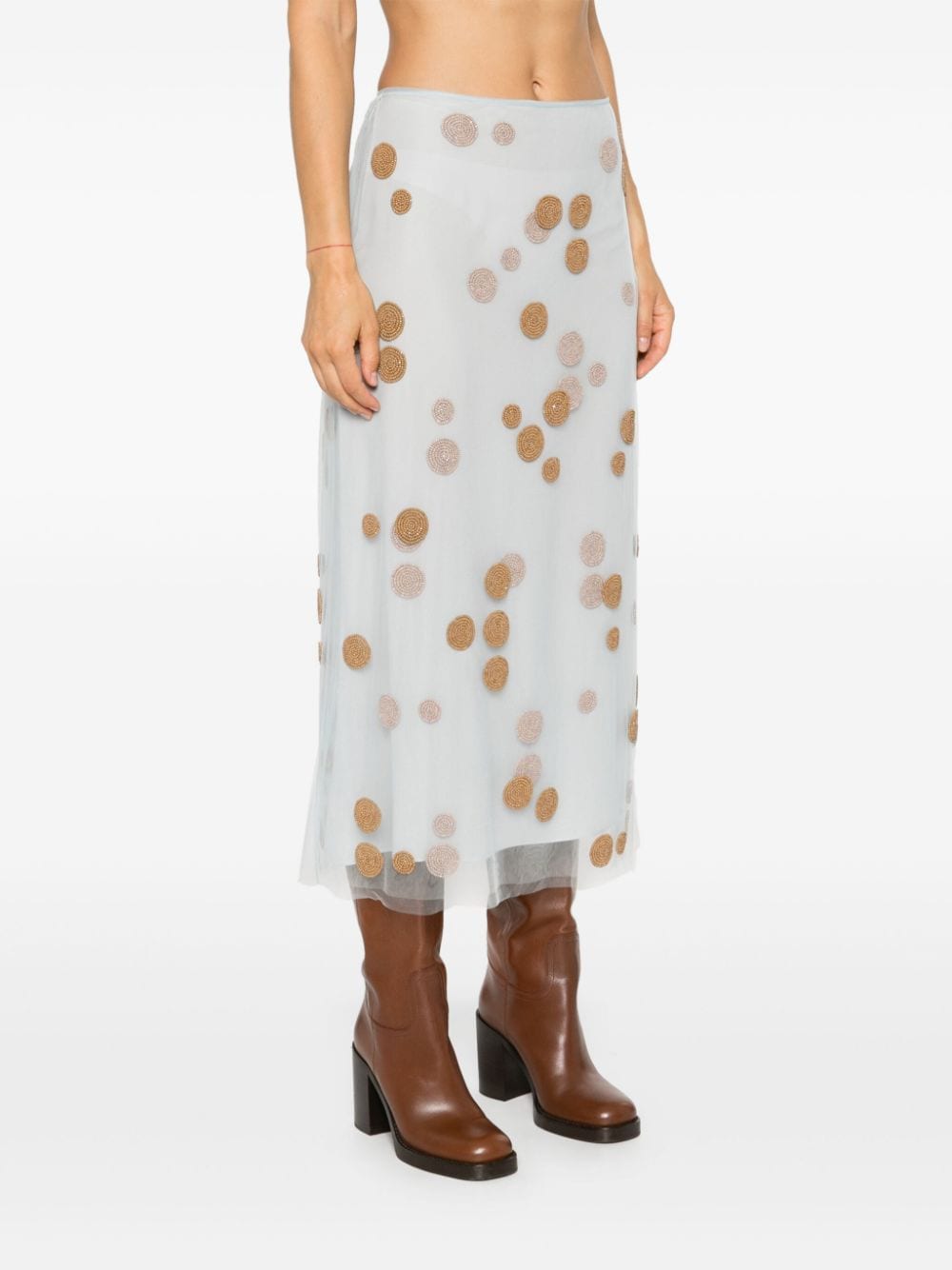 FENDI FENDI- Embroidered Midi Skirt