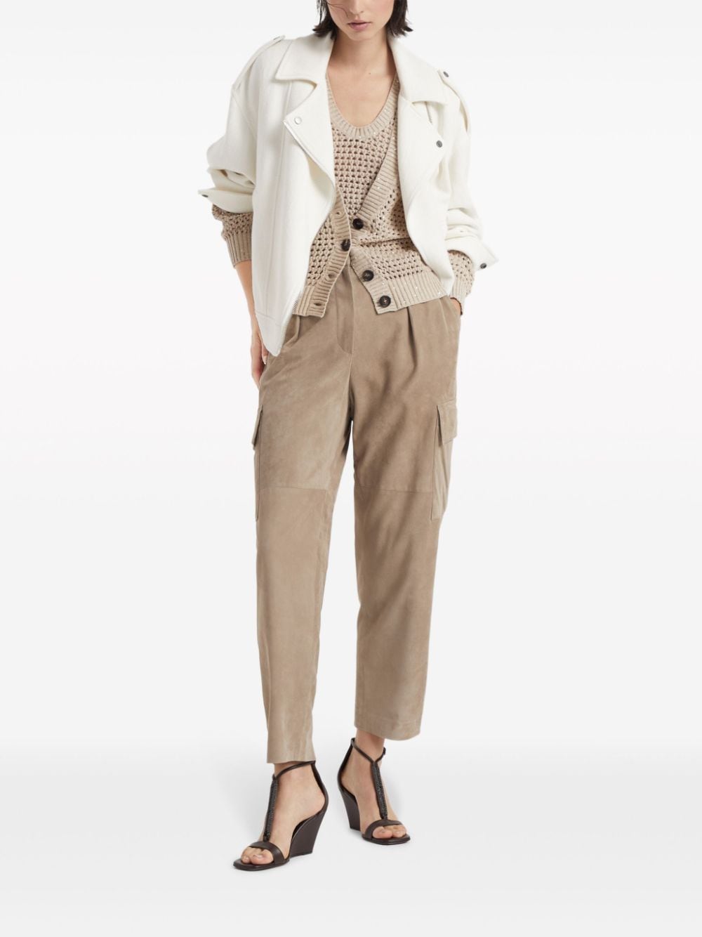 Brunello Cucinelli BRUNELLO CUCINELLI- Suede Trousers